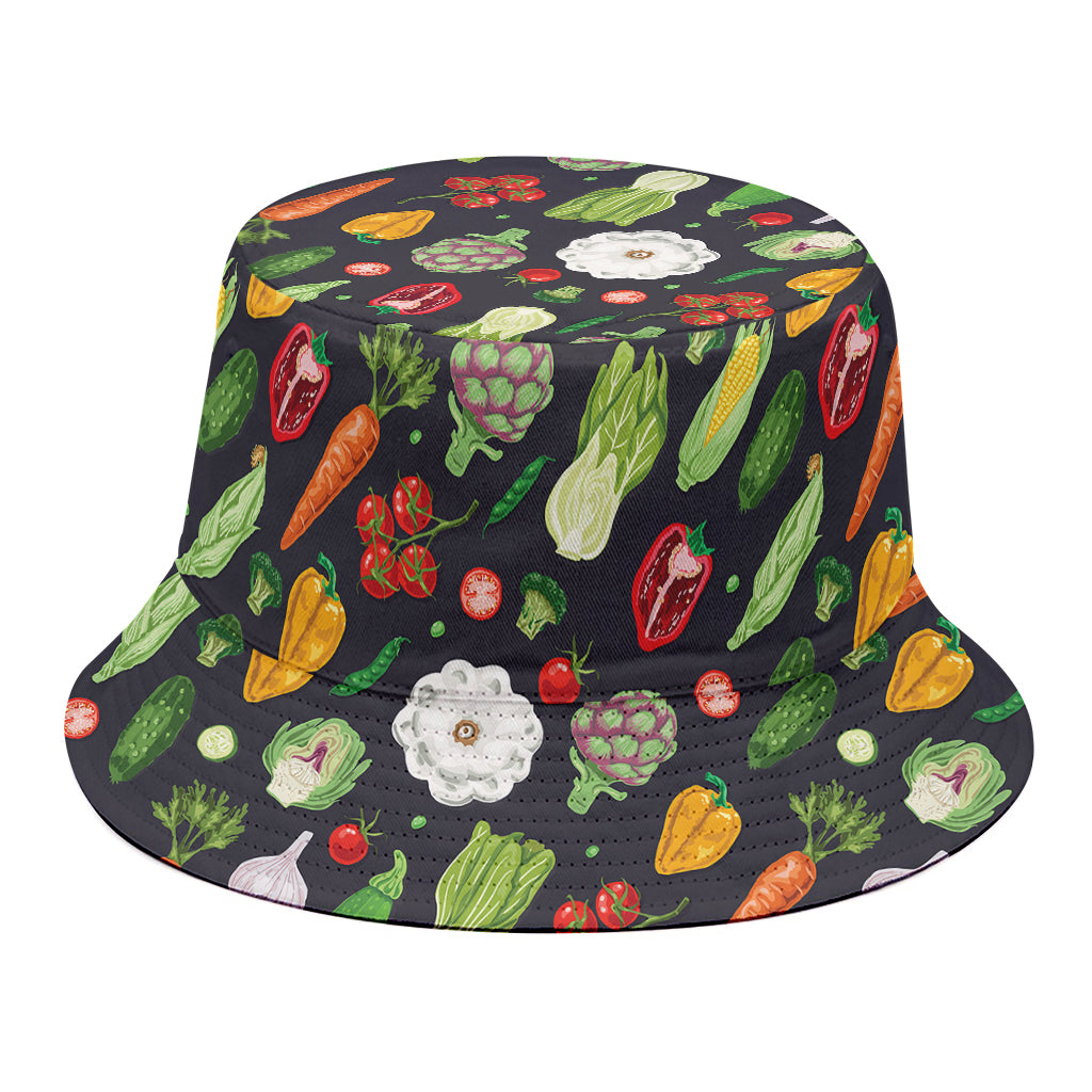 Colorful Vegetable Pattern Print Bucket Hat