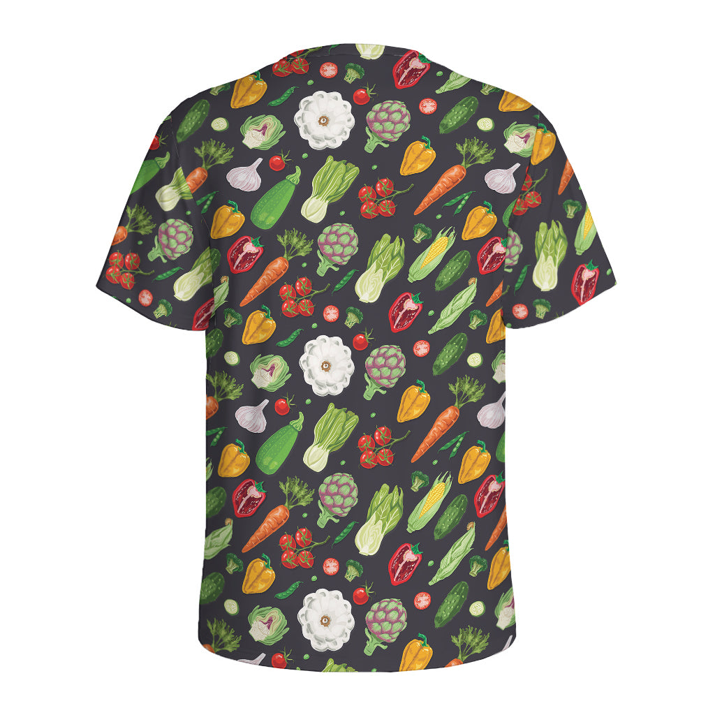 Colorful Vegetable Pattern Print Men's Sports T-Shirt
