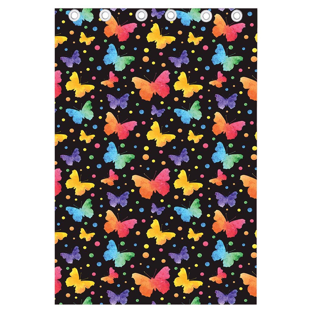 Colorful Watercolor Butterfly Print Curtain