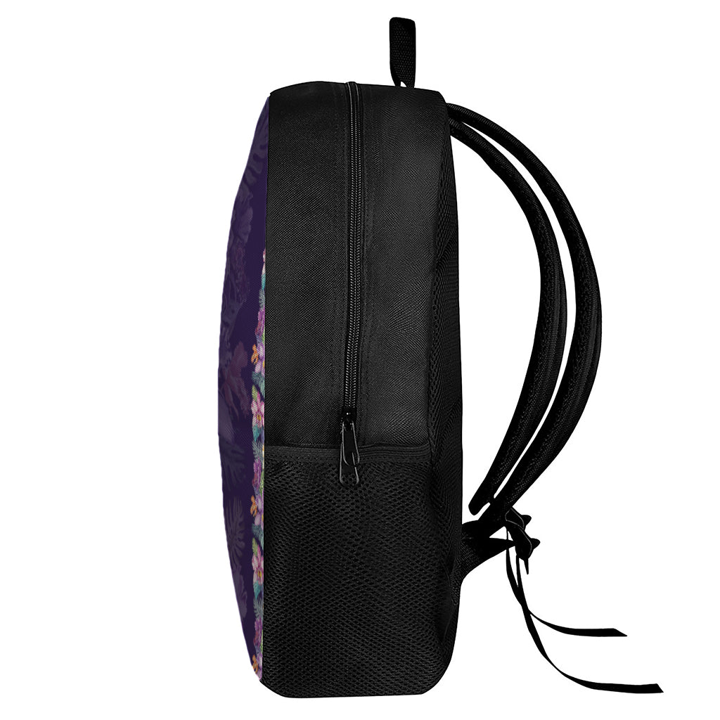Colorful Watercolor Cattleya Print 17 Inch Backpack