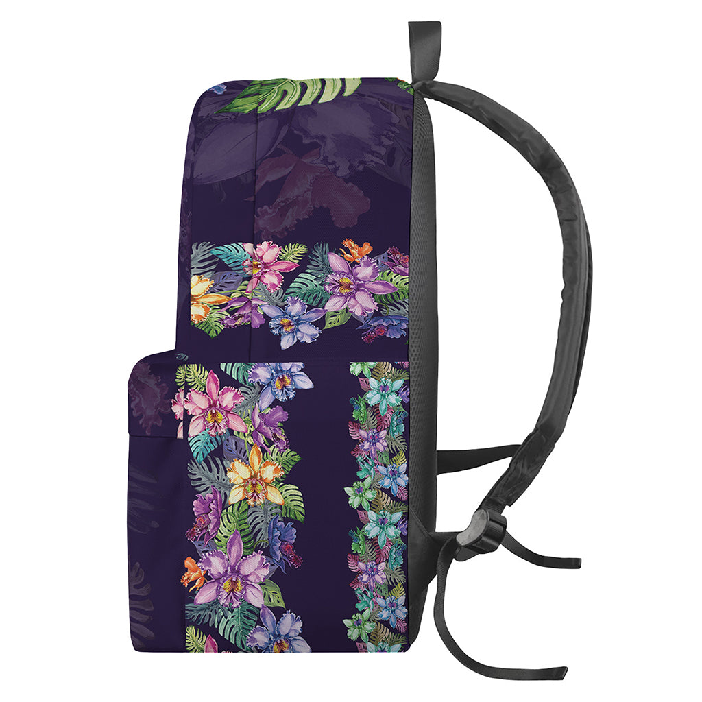Colorful Watercolor Cattleya Print Backpack