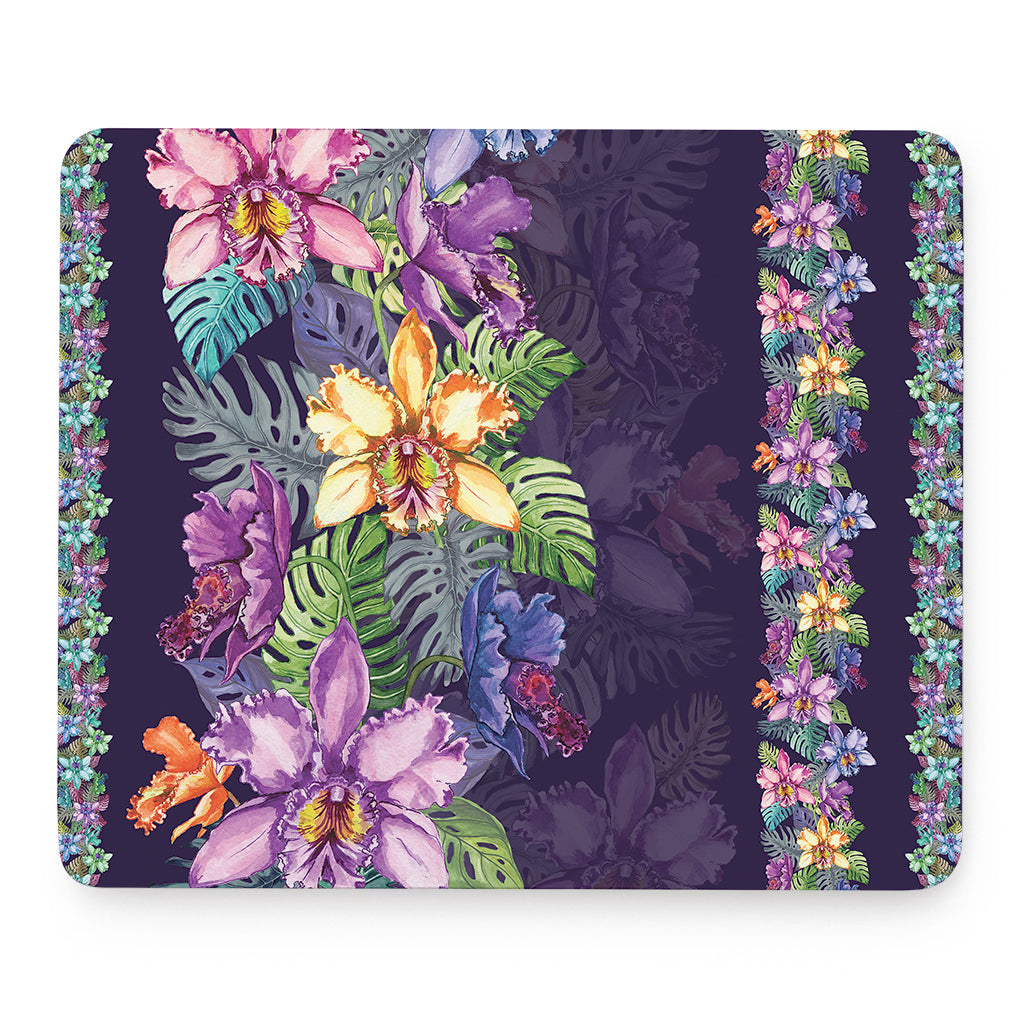 Colorful Watercolor Cattleya Print Mouse Pad