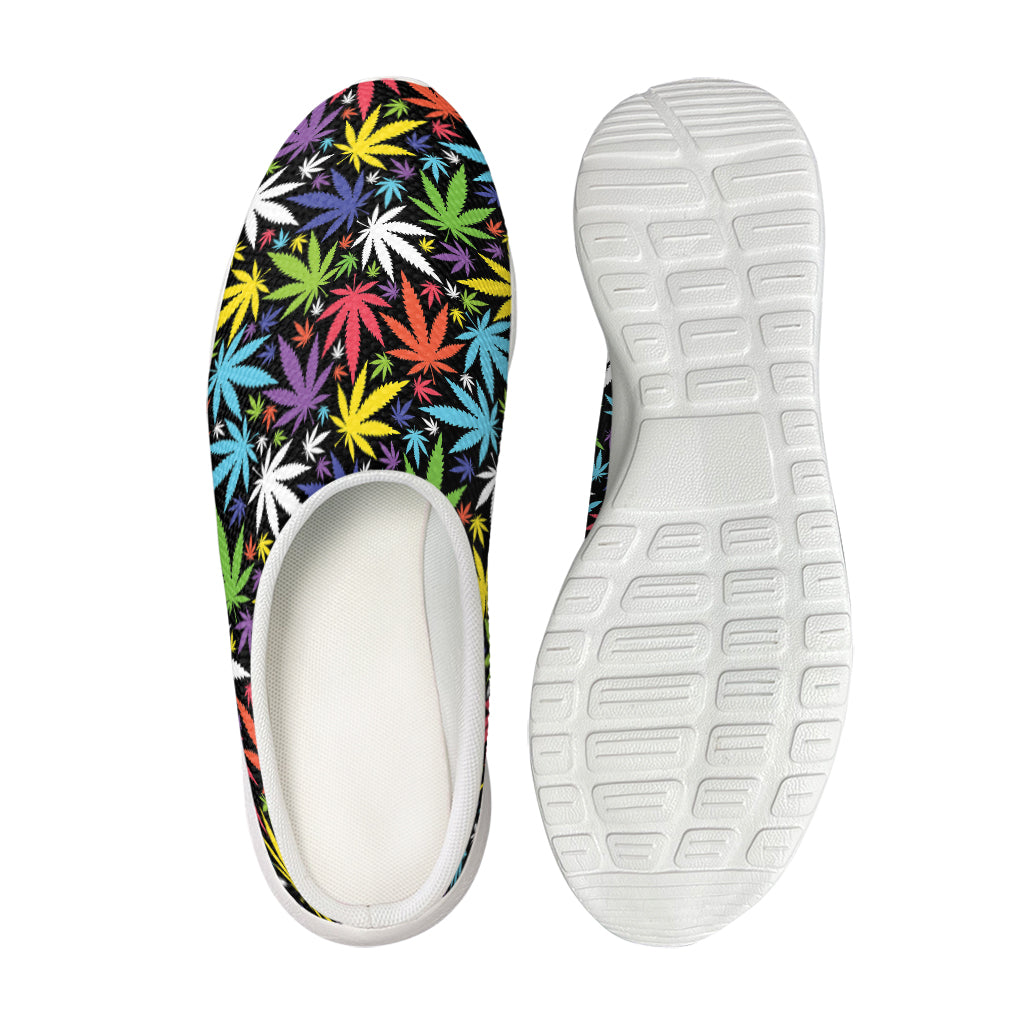 Colorful Weed Leaf Pattern Print Mesh Casual Shoes