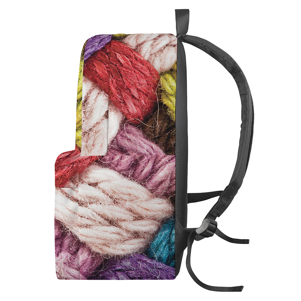 Colorful Wool Yarns Print Backpack