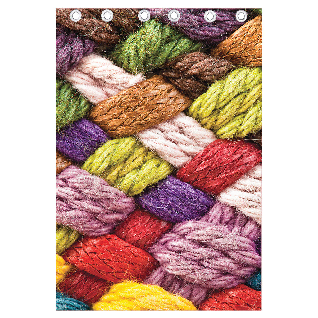 Colorful Wool Yarns Print Curtain