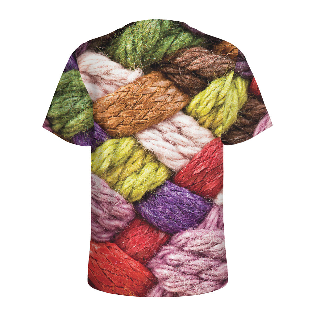 Colorful Wool Yarns Print Men's Sports T-Shirt