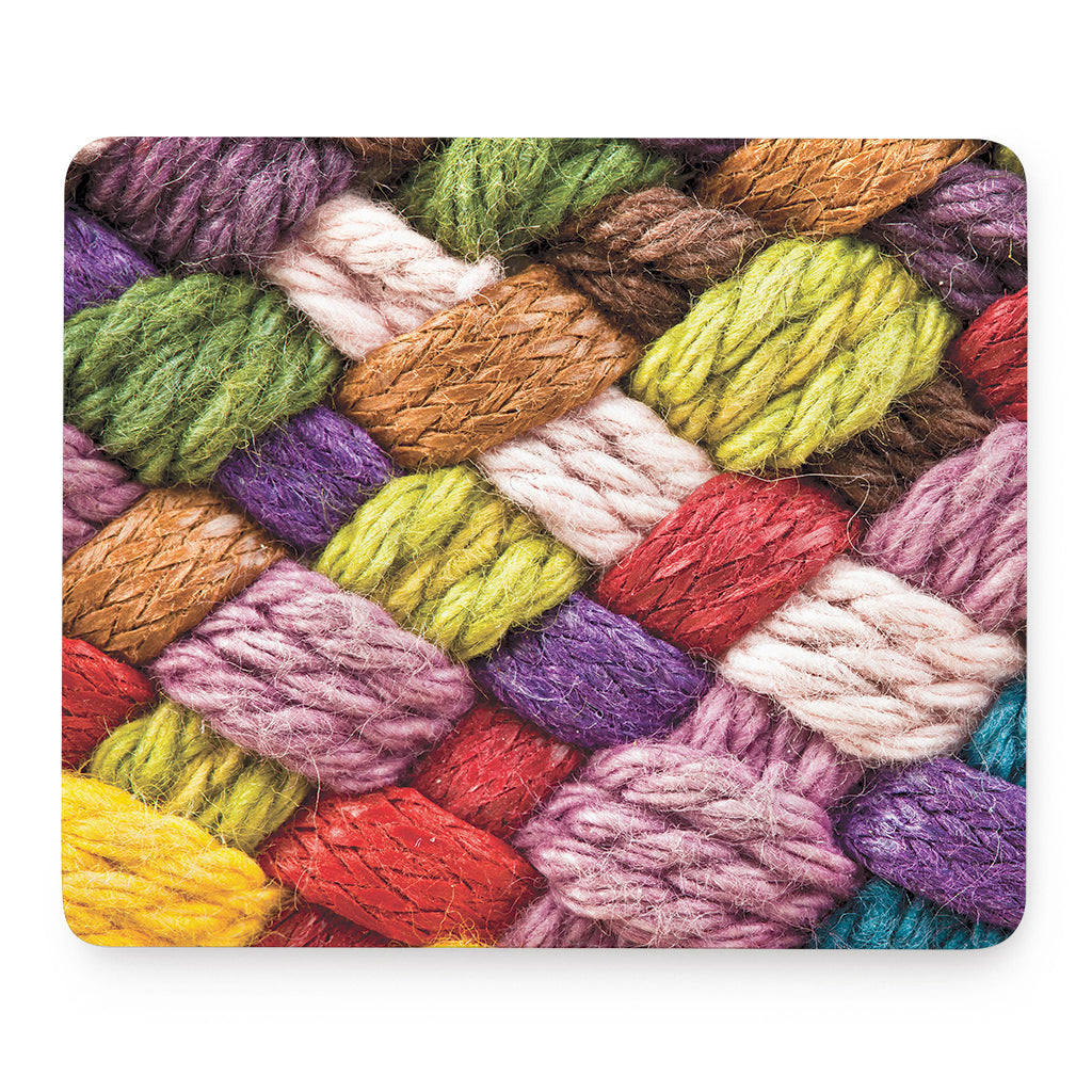 Colorful Wool Yarns Print Mouse Pad