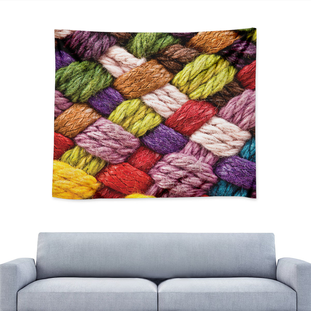Colorful Wool Yarns Print Tapestry