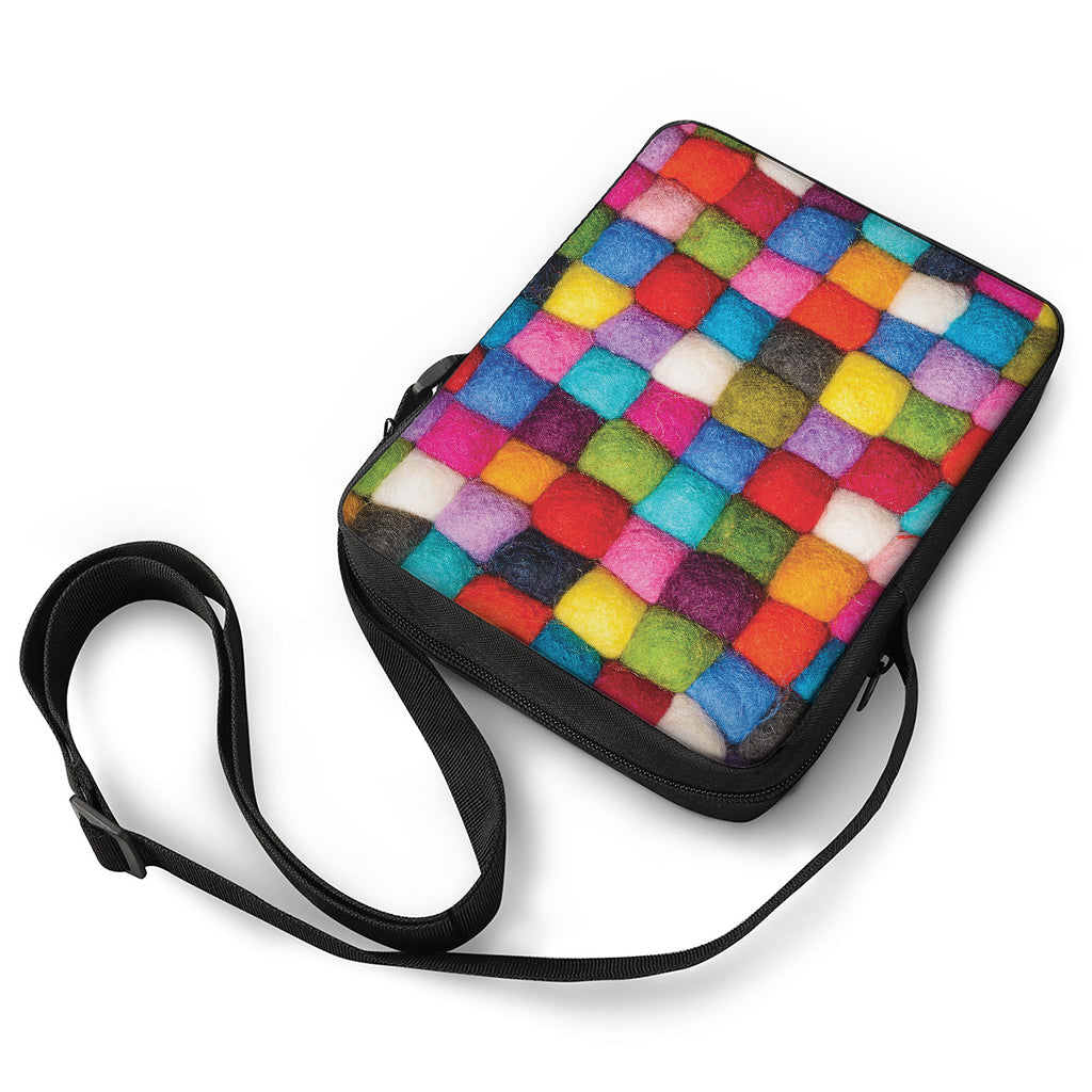 Colorful Yarn Balls Print Rectangular Crossbody Bag