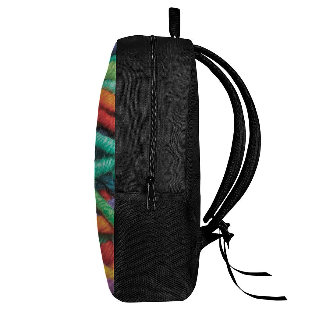 Colorful Yarn Print 17 Inch Backpack