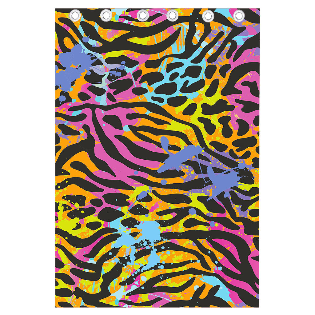Colorful Zebra Leopard Pattern Print Curtain