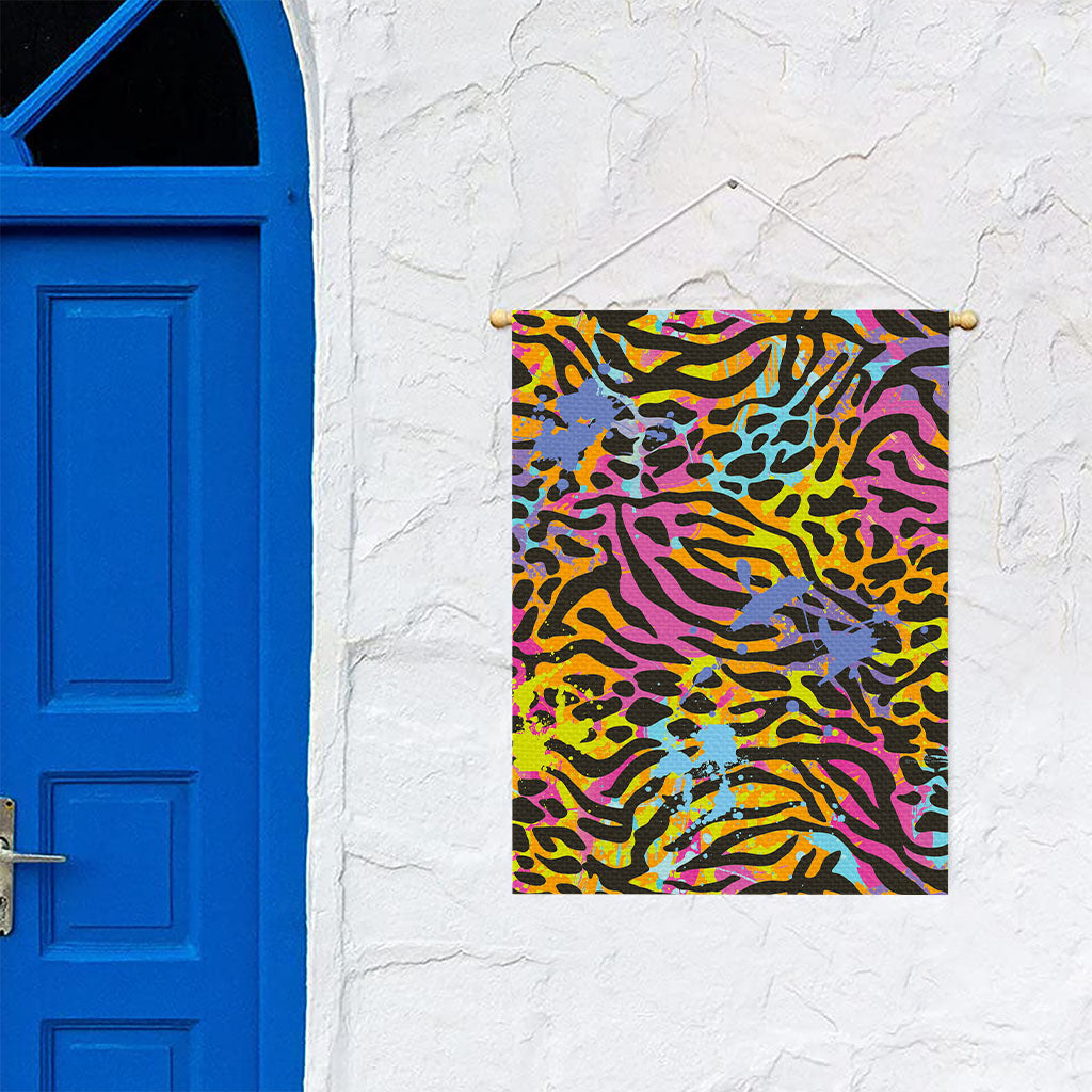 Colorful Zebra Leopard Pattern Print Garden Flag