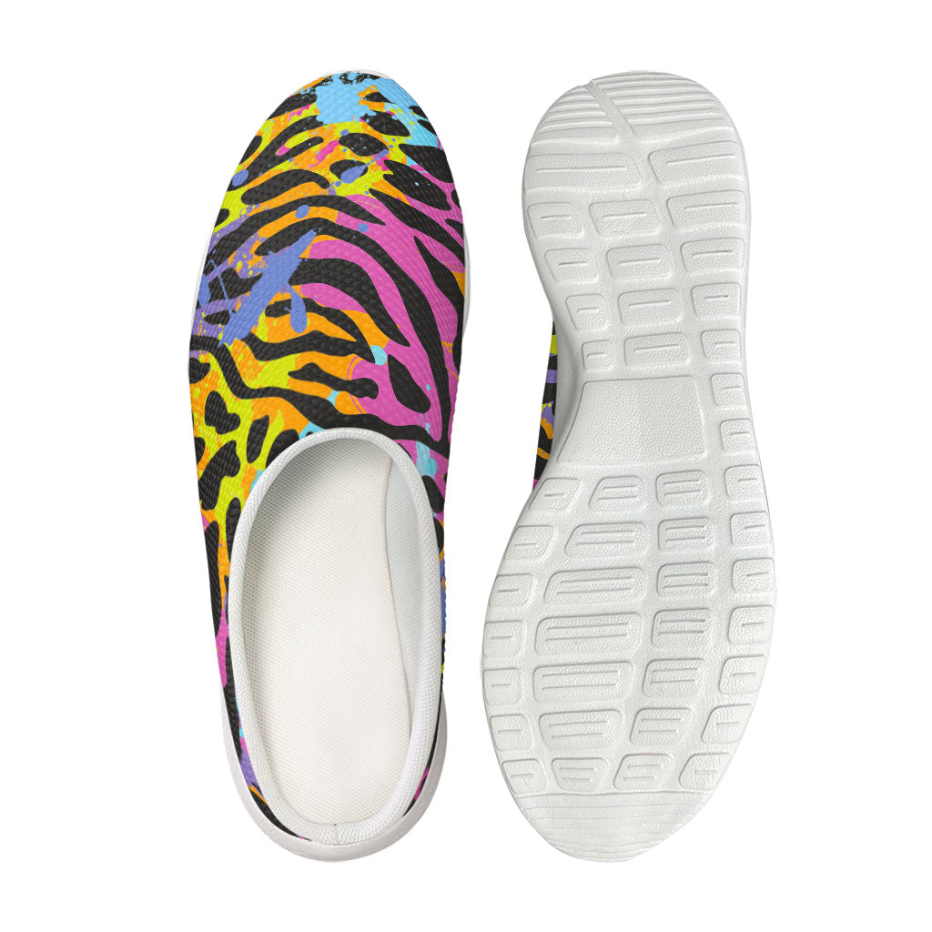 Colorful Zebra Leopard Pattern Print Mesh Casual Shoes
