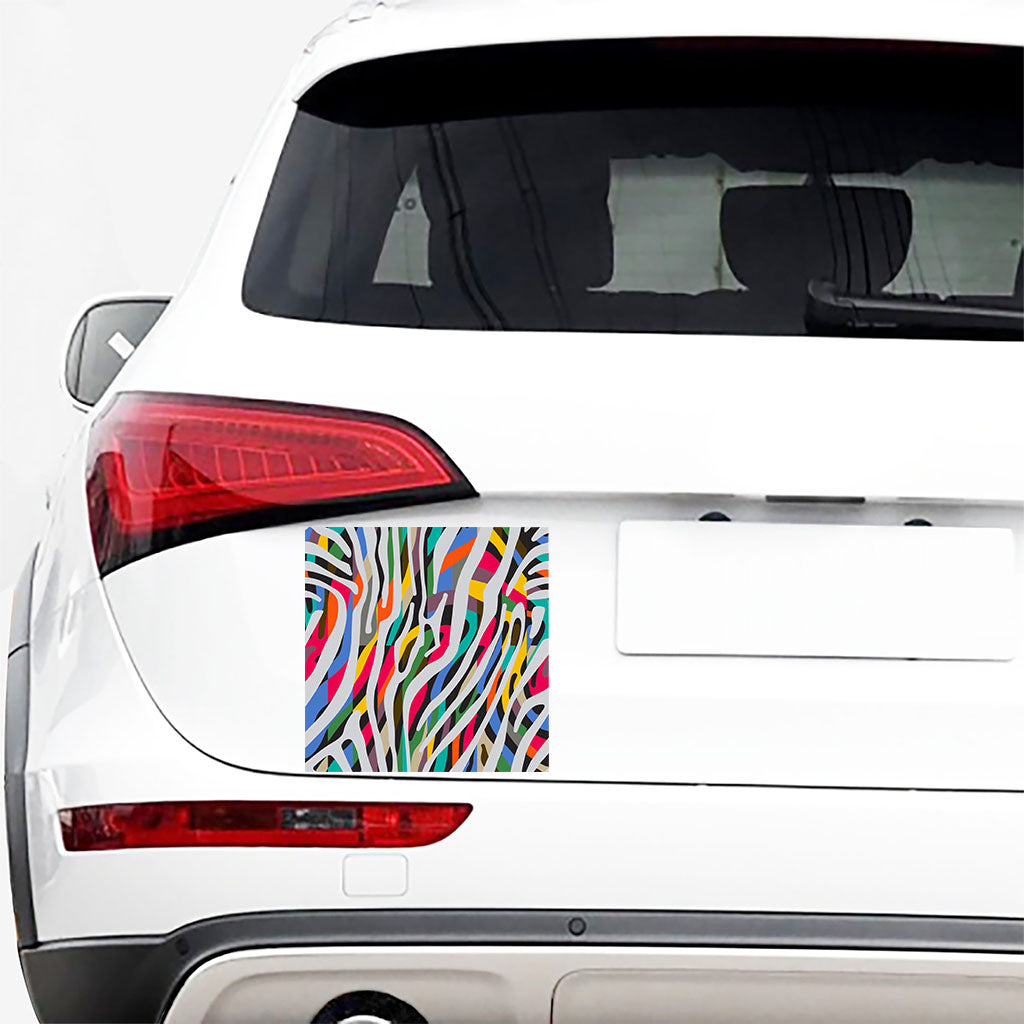 Colorful Zebra Pattern Print Car Sticker