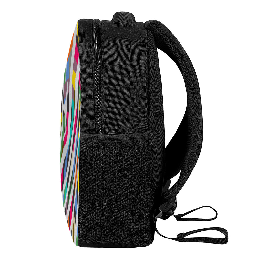Colorful Zebra Pattern Print Casual Backpack