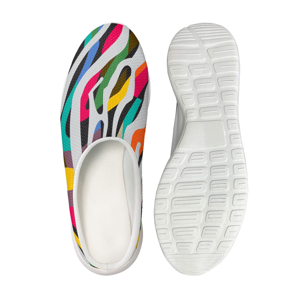 Colorful Zebra Pattern Print Mesh Casual Shoes