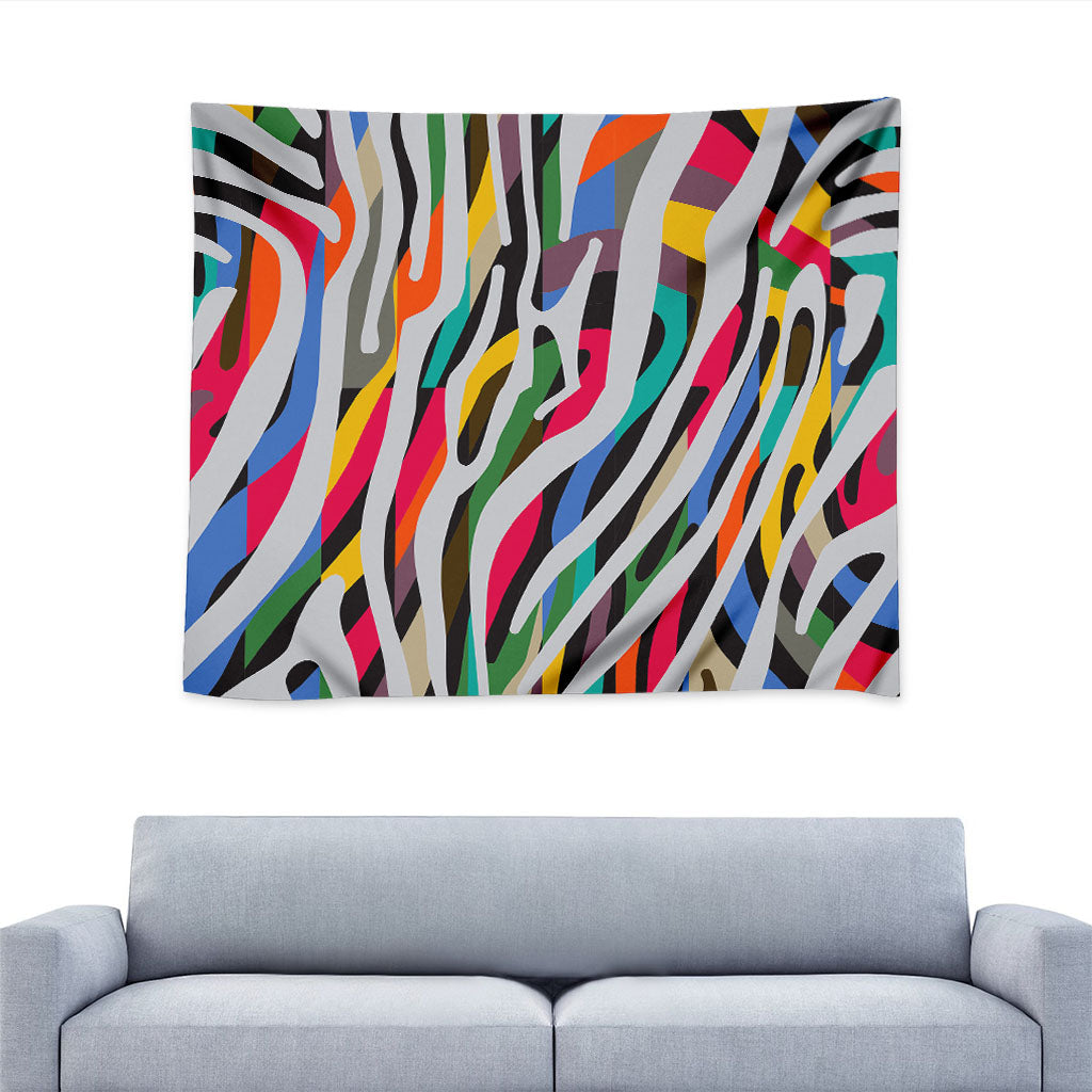 Colorful Zebra Pattern Print Tapestry
