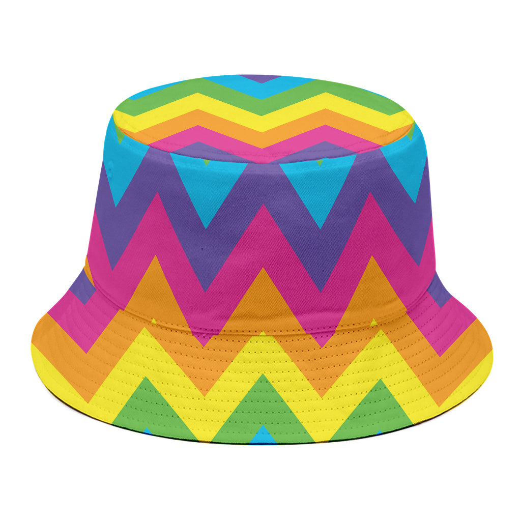 Colorful Zigzag Pattern Print Bucket Hat