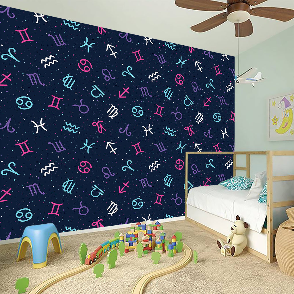 Colorful Zodiac Symbols Pattern Print Wall Sticker