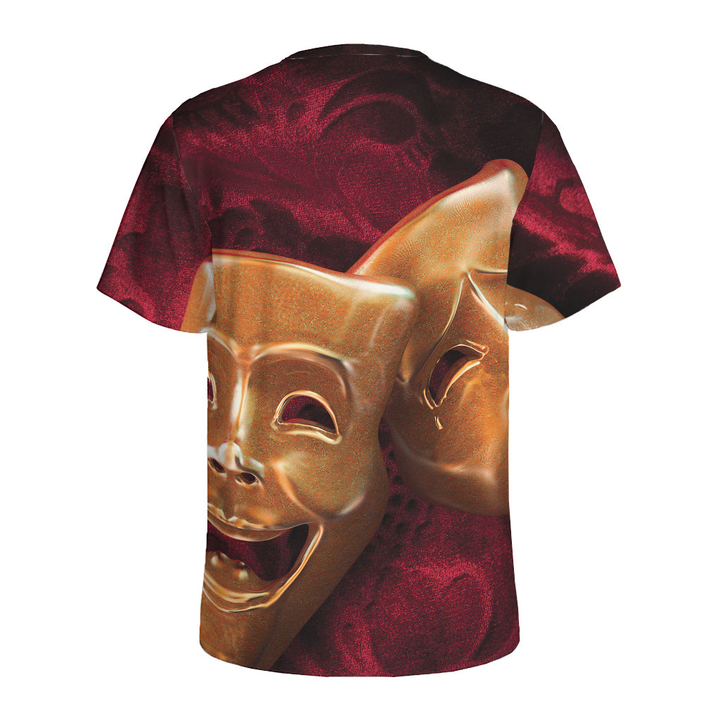 Comedy And Tragedy Theater Masks Print Men's Sports T-Shirt