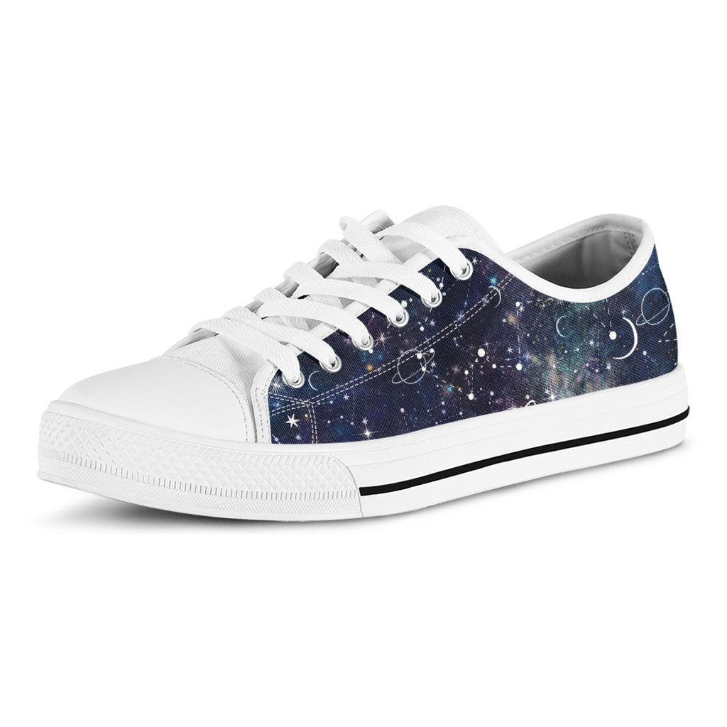 Constellation Galaxy Space Print White Low Top Sneakers