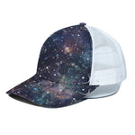 Constellation Galaxy Space Print White Mesh Trucker Cap