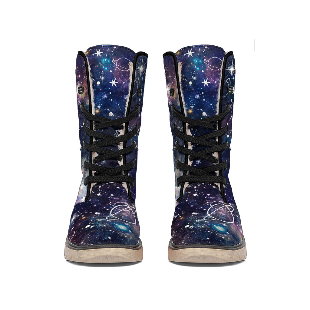 Constellation Galaxy Space Print Winter Boots