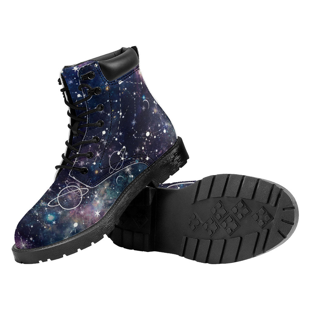 Constellation Galaxy Space Print Work Boots