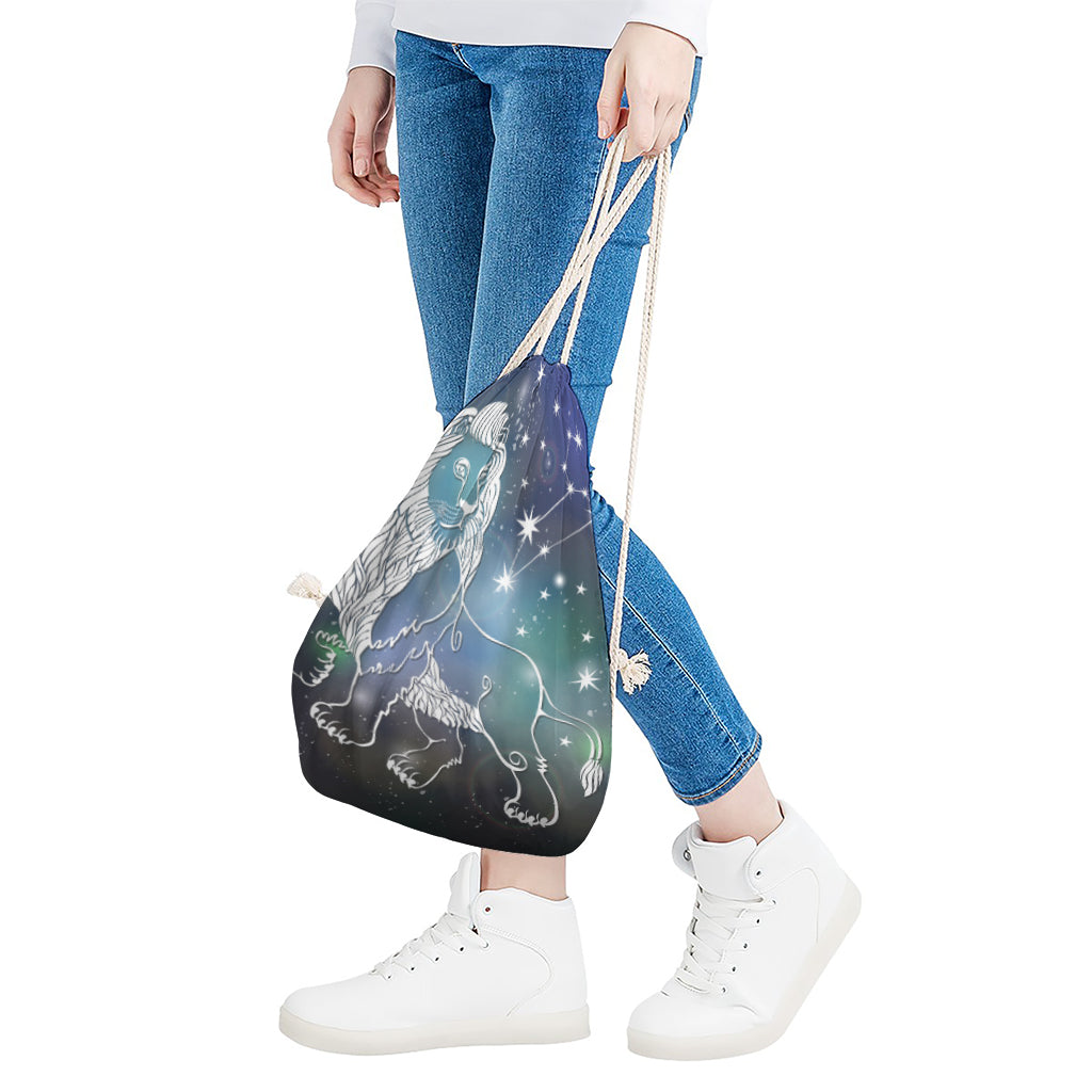 Constellation Of Leo Print Drawstring Bag