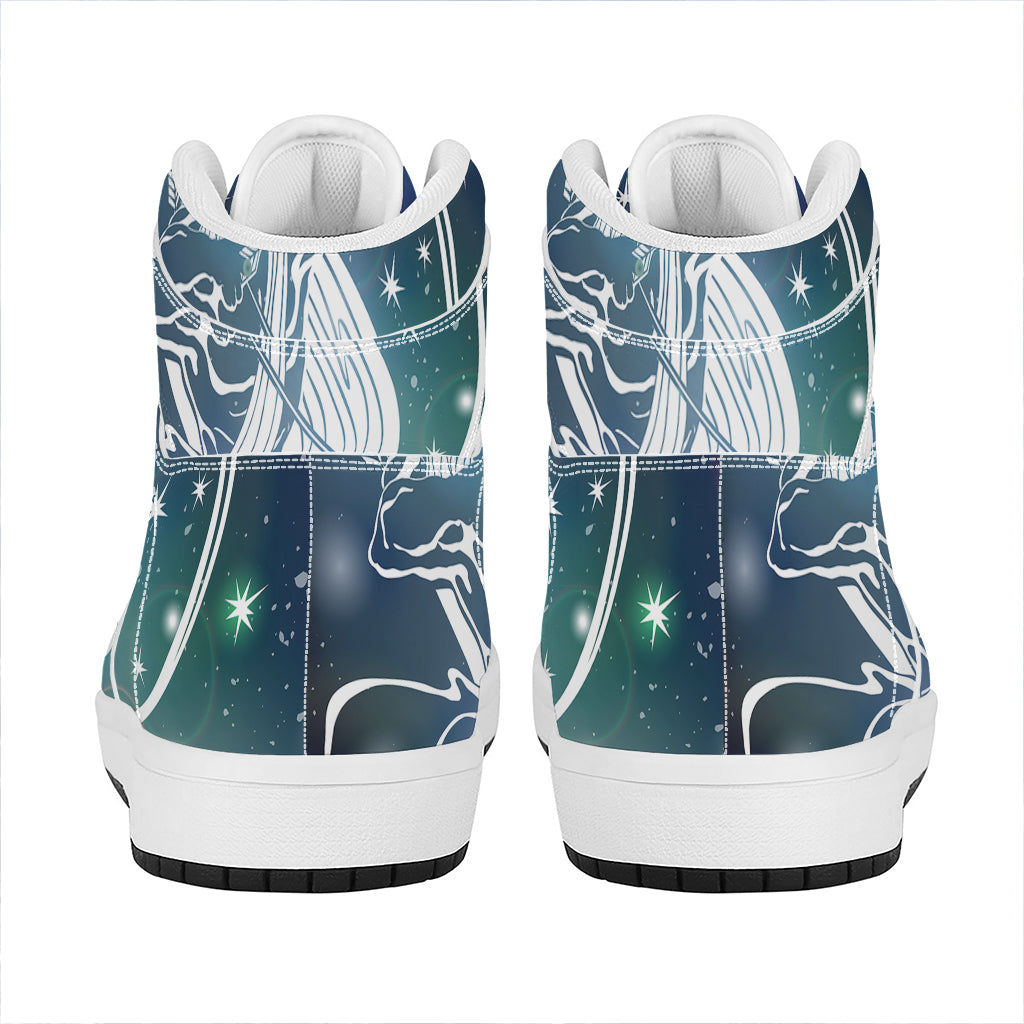 Constellation Of Sagittarius Print High Top Leather Sneakers