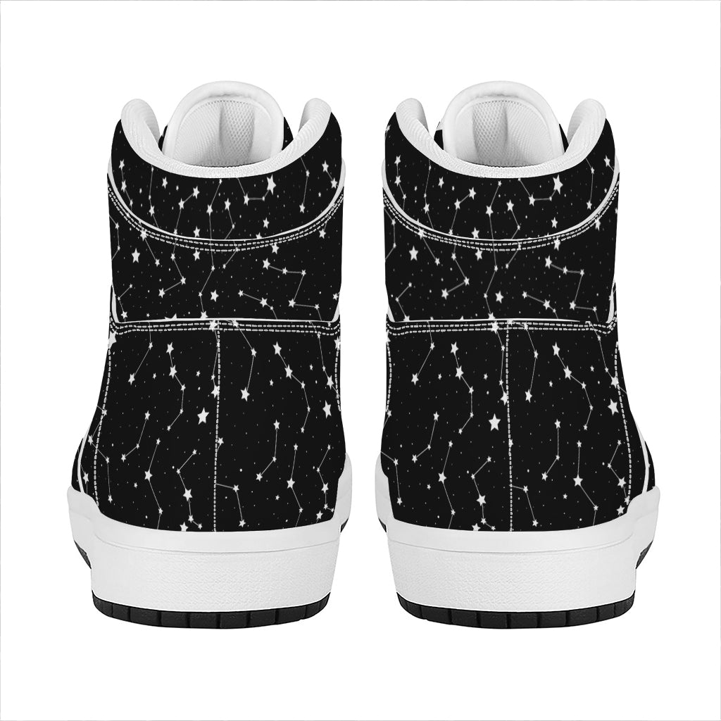 Constellation Sky Map Pattern Print High Top Leather Sneakers