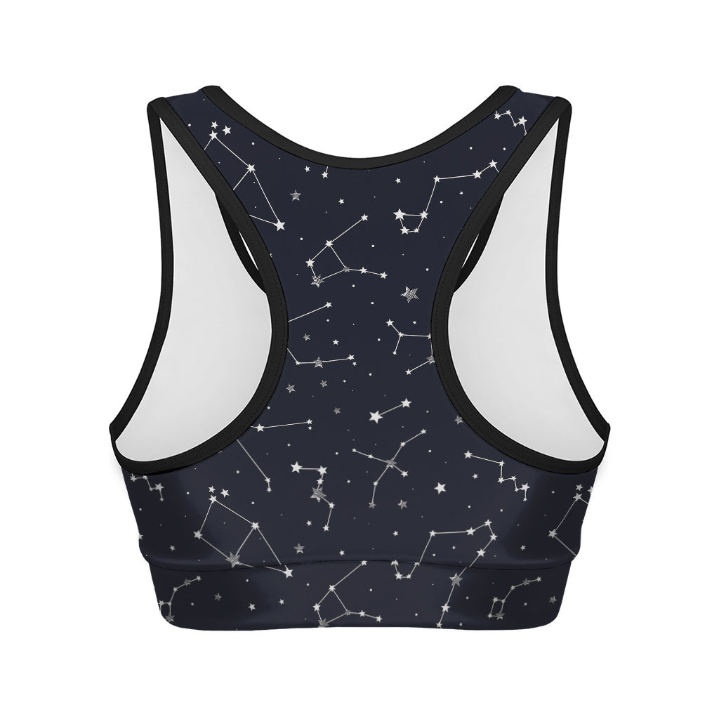Constellation Stars Pattern Print Women's Sports Bra