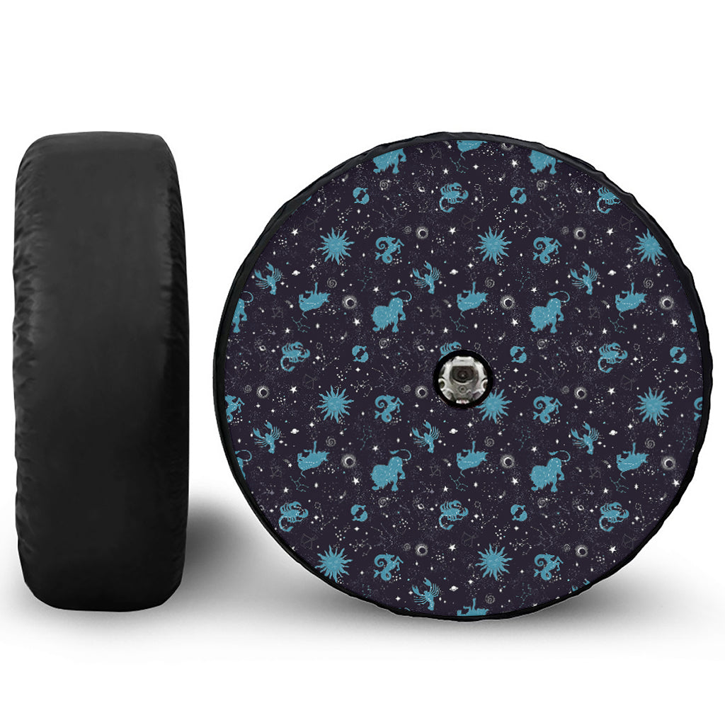 Constellation Zodiac Signs Pattern Print Tire Cover With Camera Hole