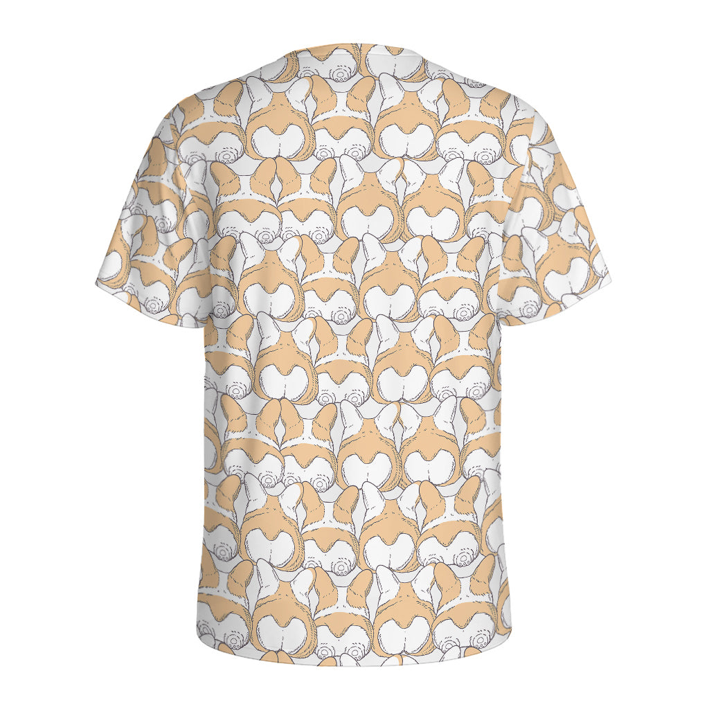 Corgi Butt Pattern Print Men's Sports T-Shirt