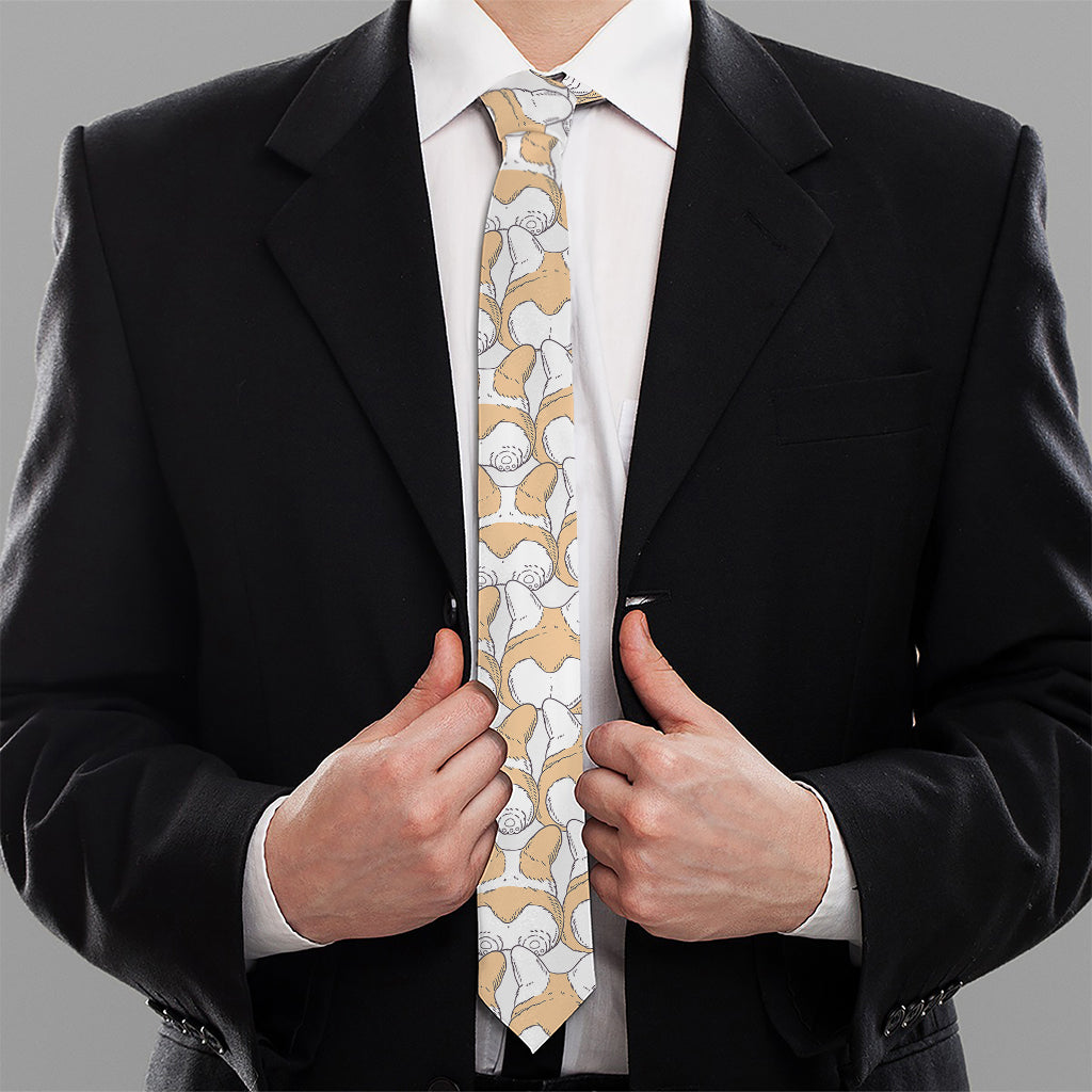 Corgi Butt Pattern Print Necktie
