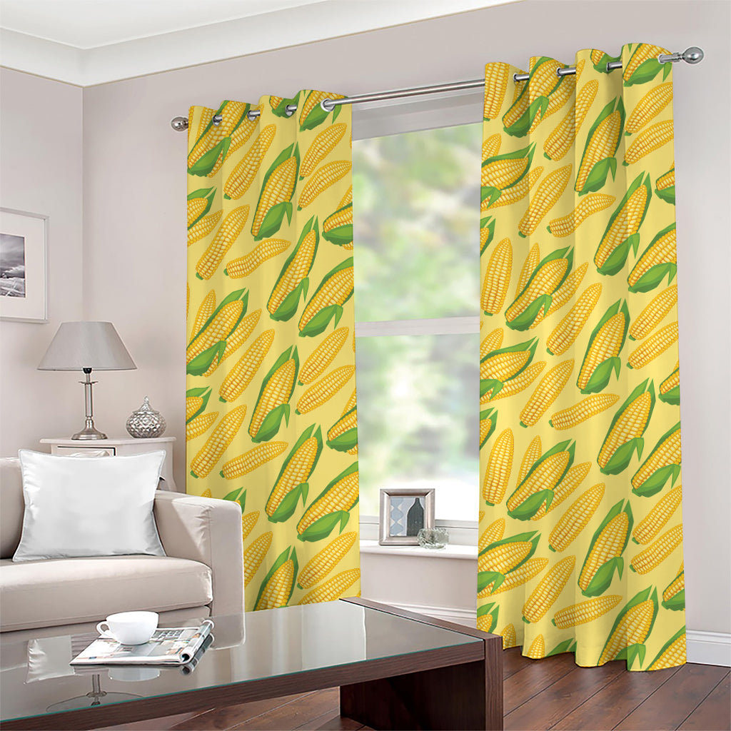 Corn Cob Pattern Print Grommet Curtains
