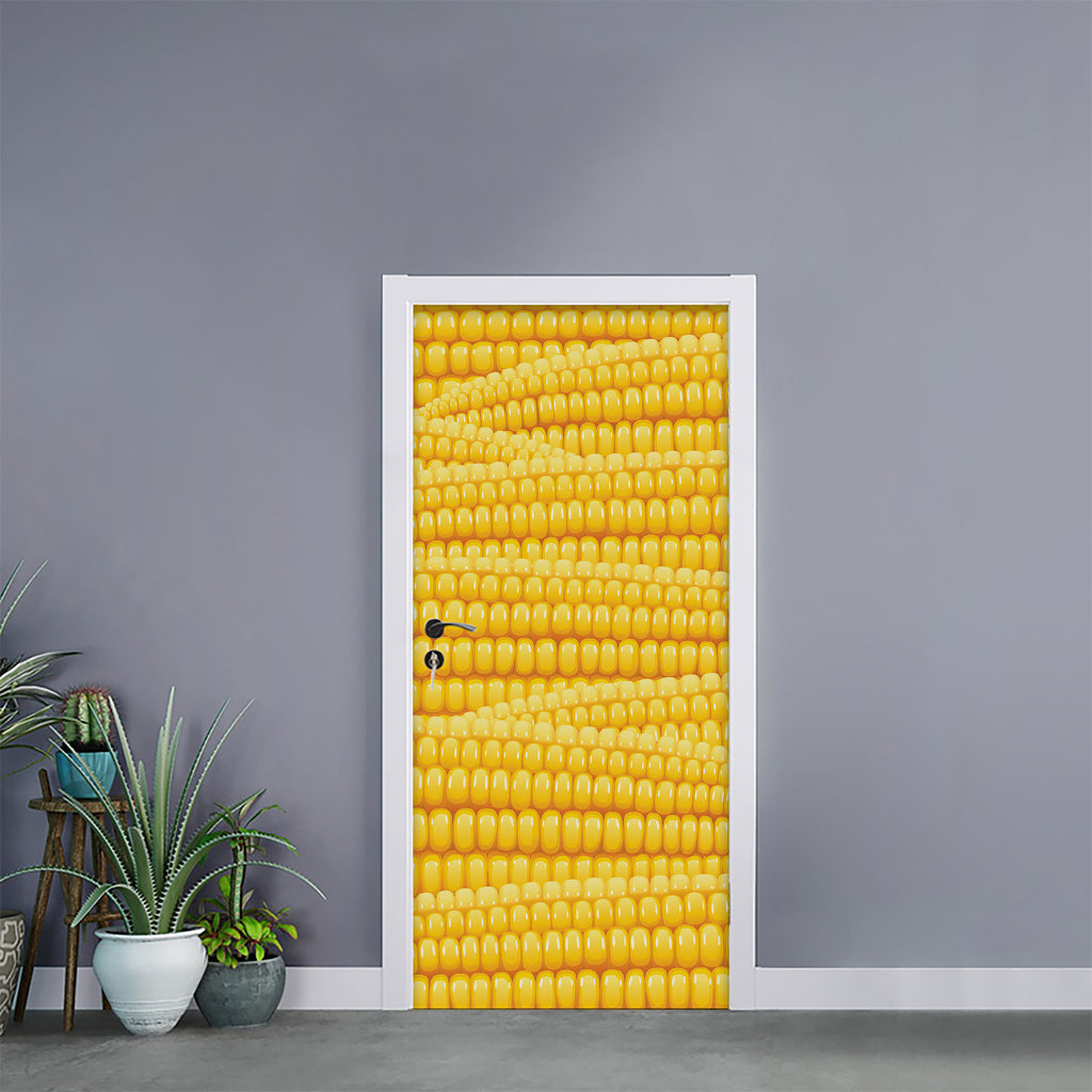 Corn Pattern Print Door Sticker