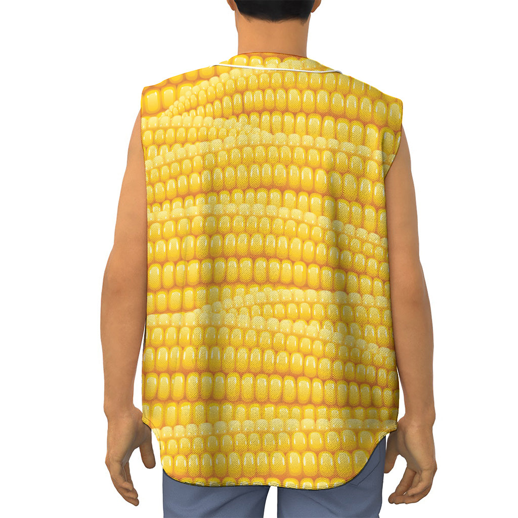 Corn Pattern Print Sleeveless Baseball Jersey