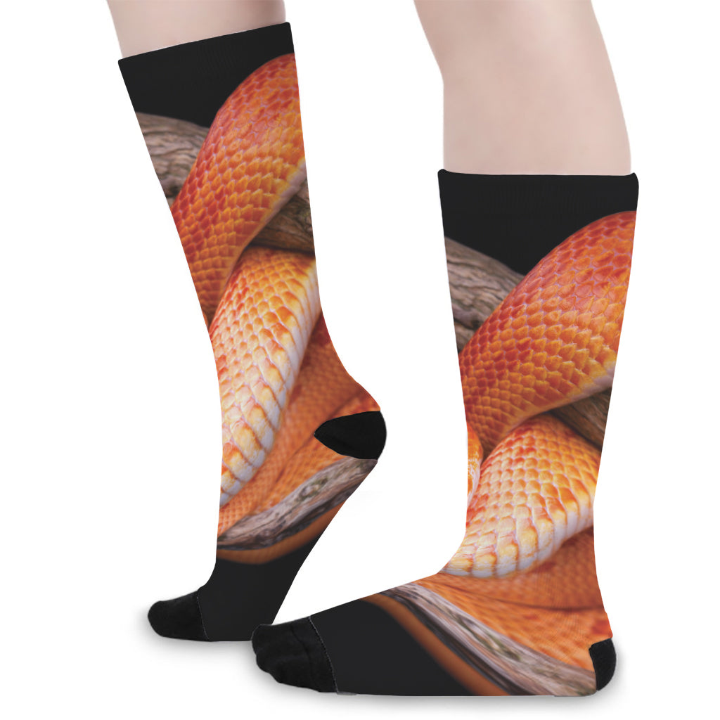 Corn Snake Print Long Socks