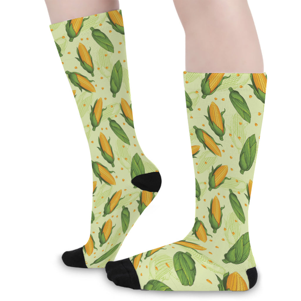 Corncob Pattern Print Long Socks
