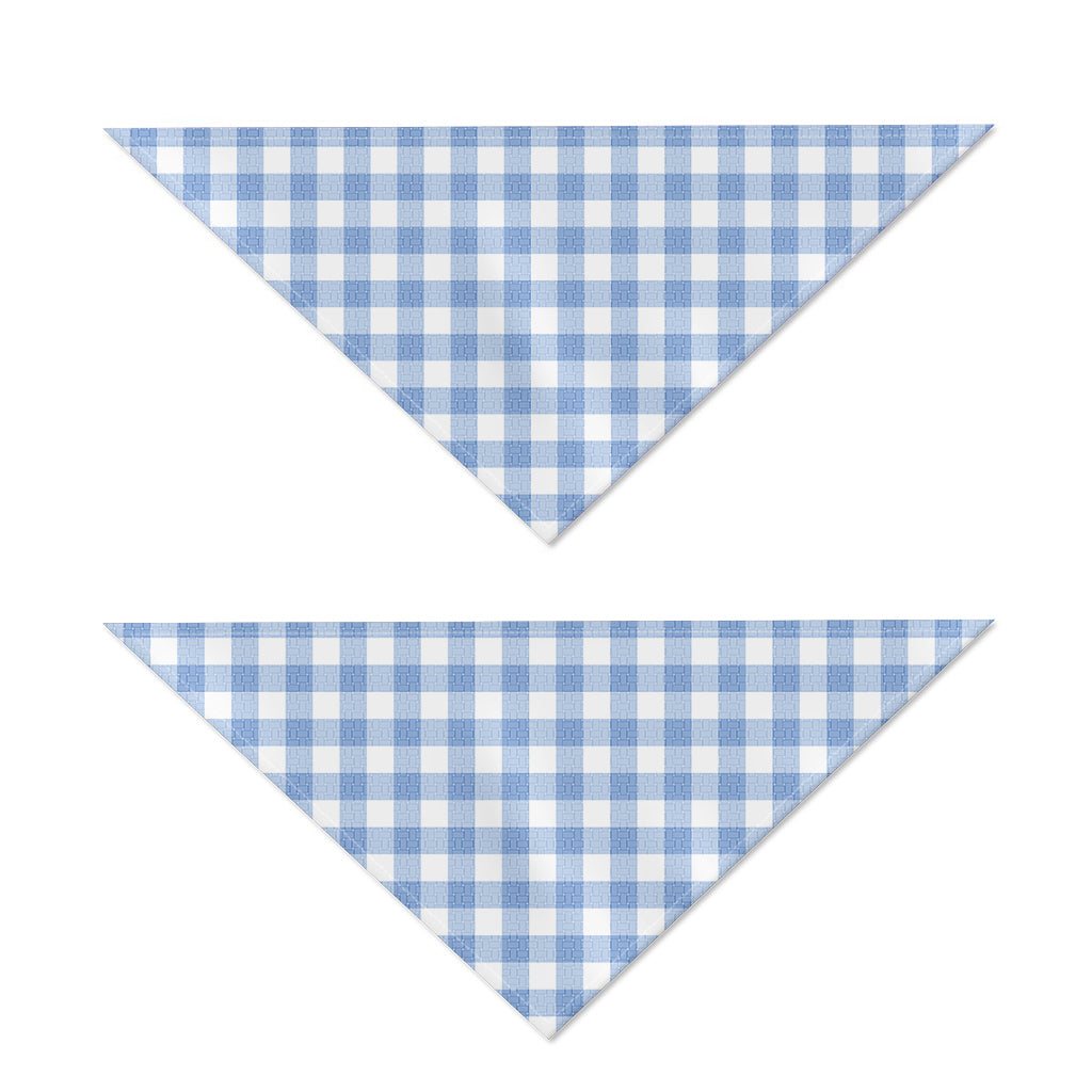 Cornflower Blue And White Gingham Print Dog Bandana