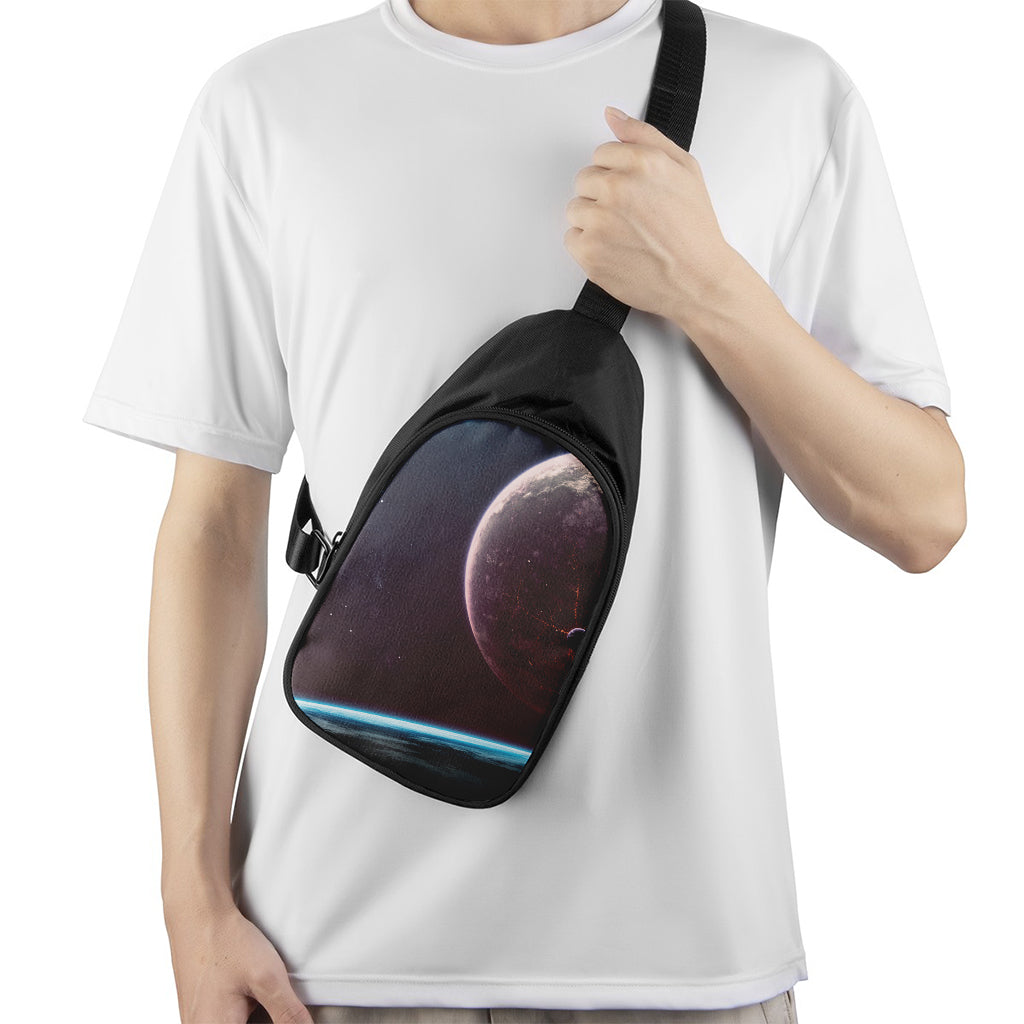 Cosmic Space Print Chest Bag