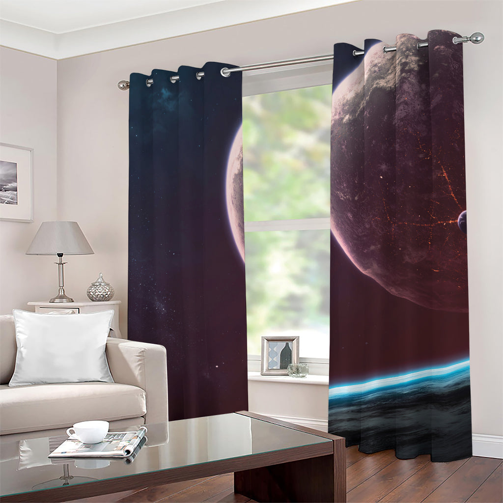 Cosmic Space Print Grommet Curtains