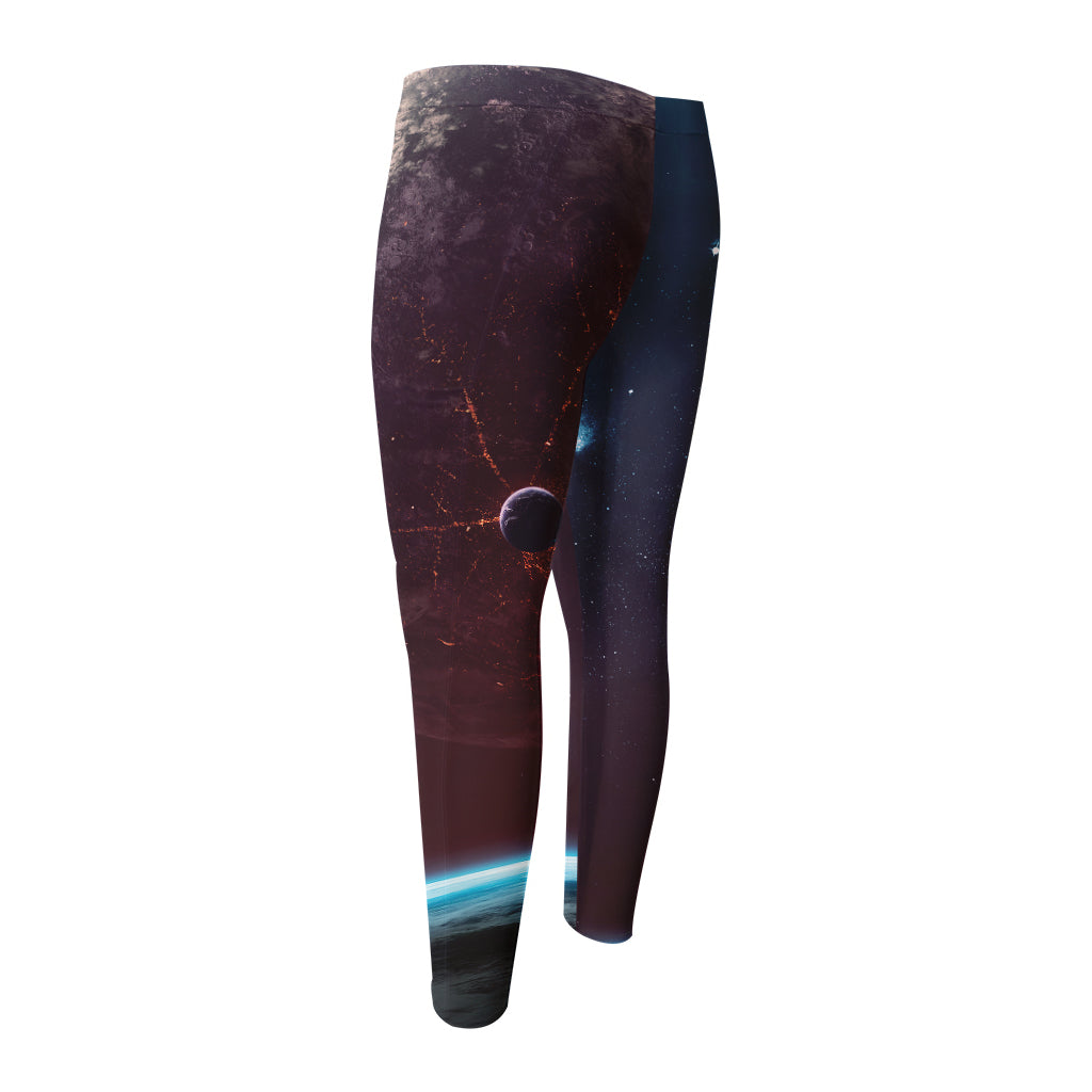 Cosmic Space Print Men's Compression Pants