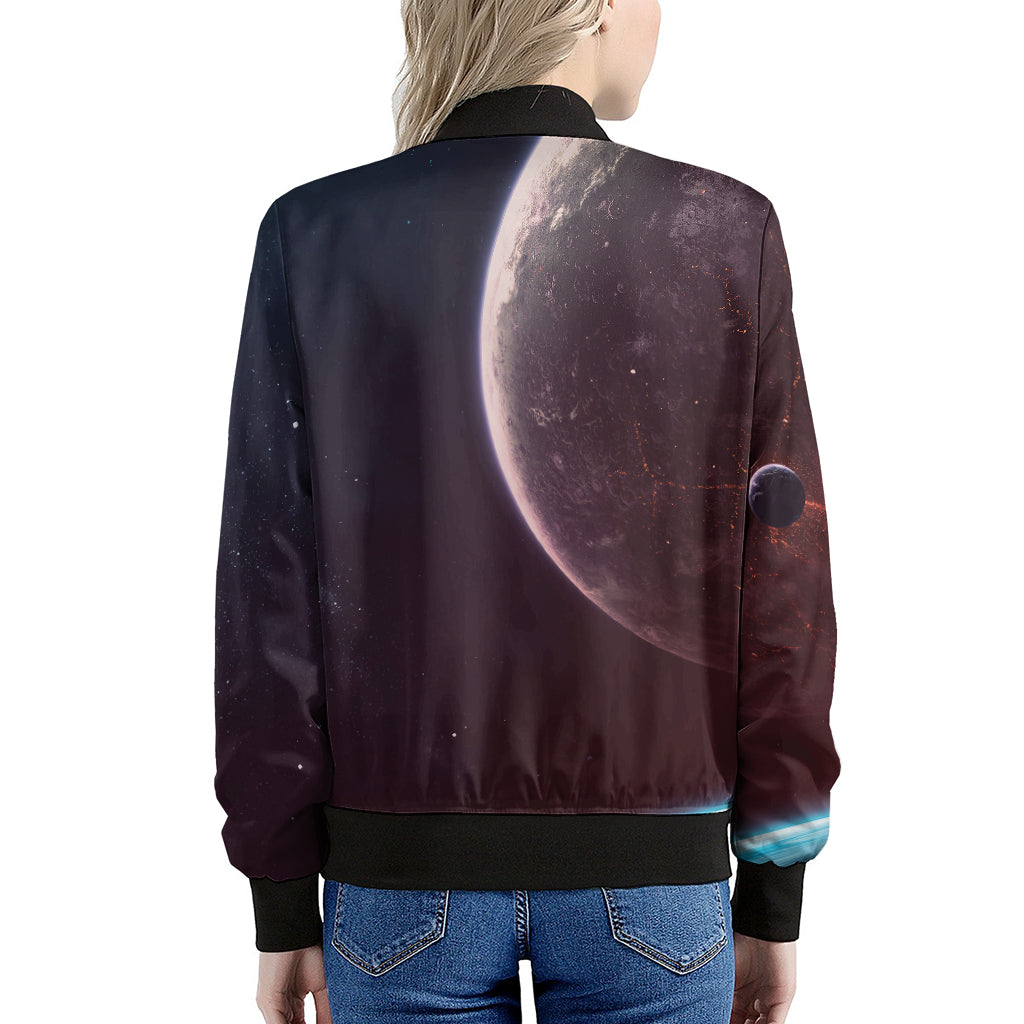 Cosmic Space Print Women's Bomber Jacket