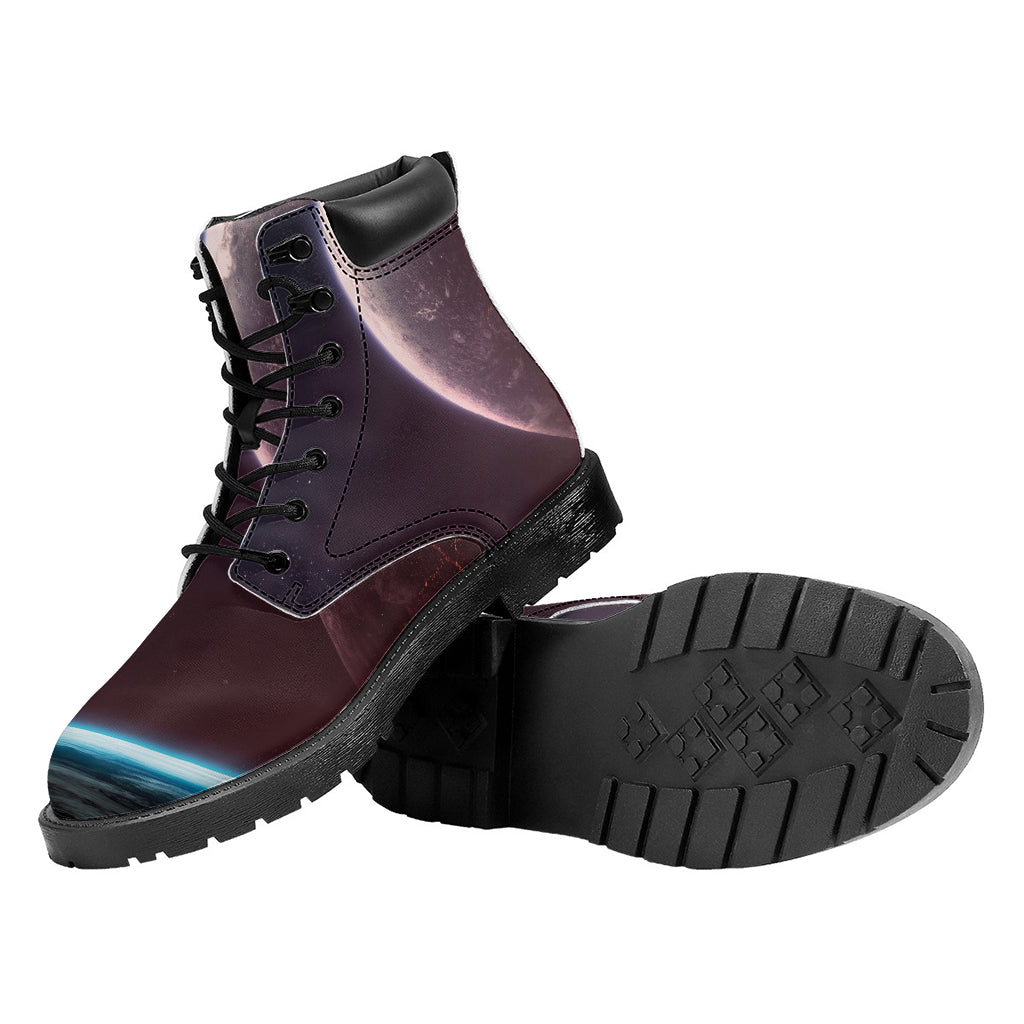 Cosmic Space Print Work Boots