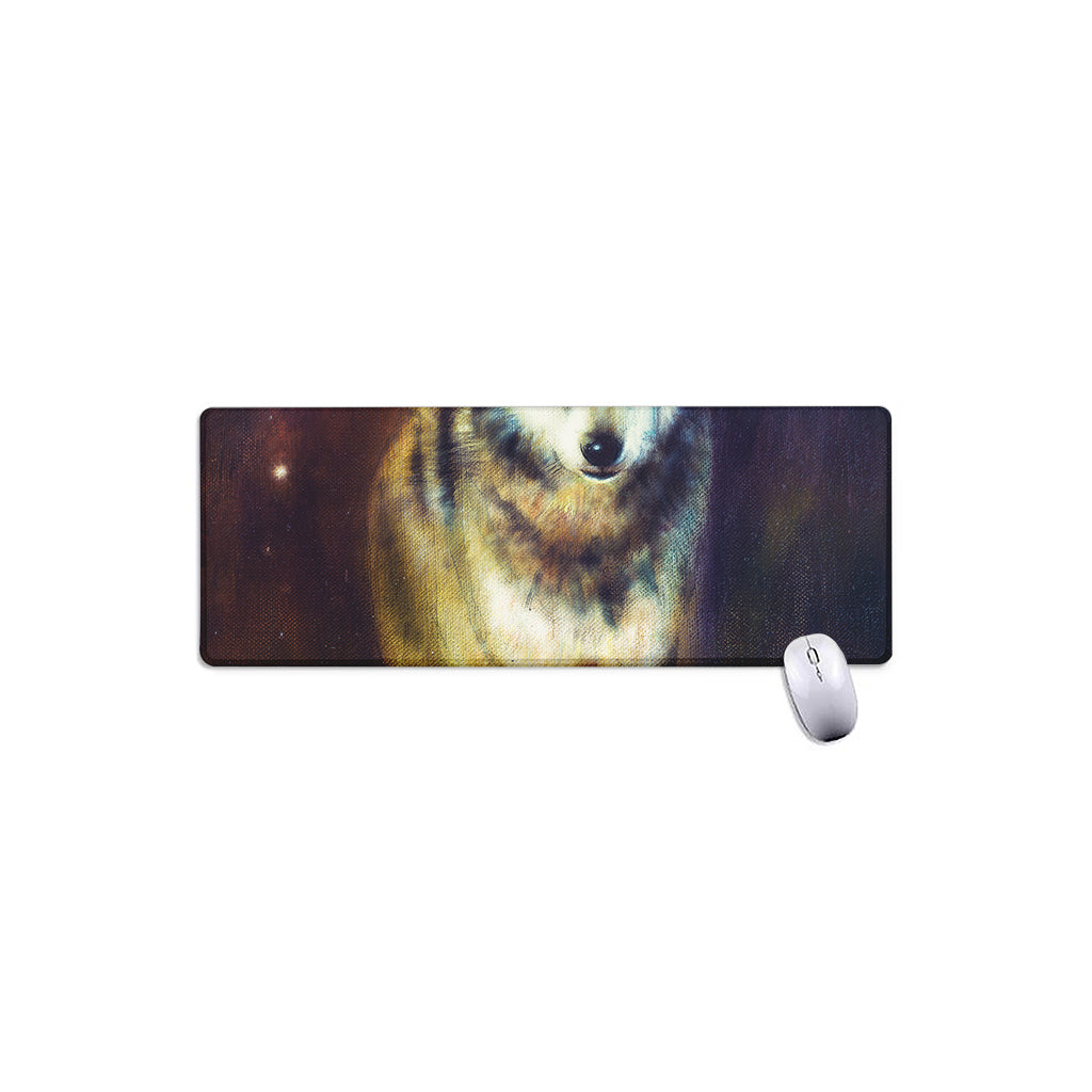 Cosmic Wolf Portrait Print Extended Mouse Pad