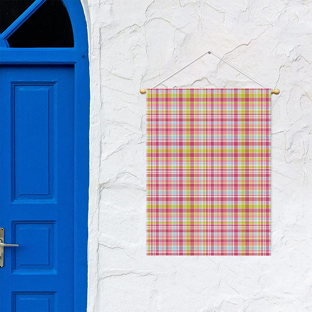 Cotton Candy Pastel Plaid Pattern Print Garden Flag