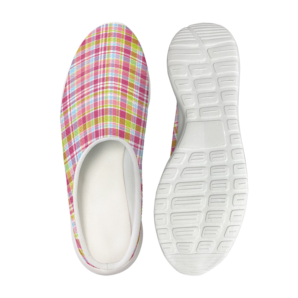 Cotton Candy Pastel Plaid Pattern Print Mesh Casual Shoes