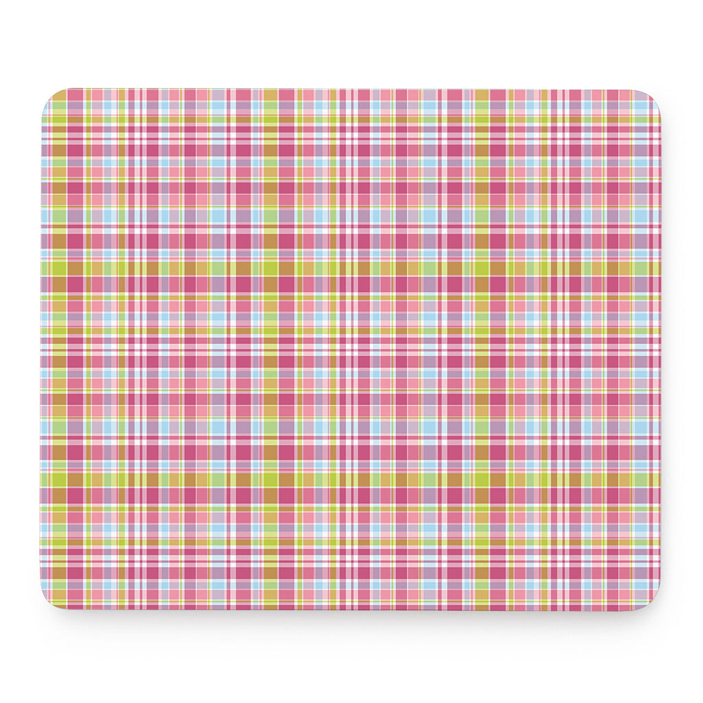 Cotton Candy Pastel Plaid Pattern Print Mouse Pad